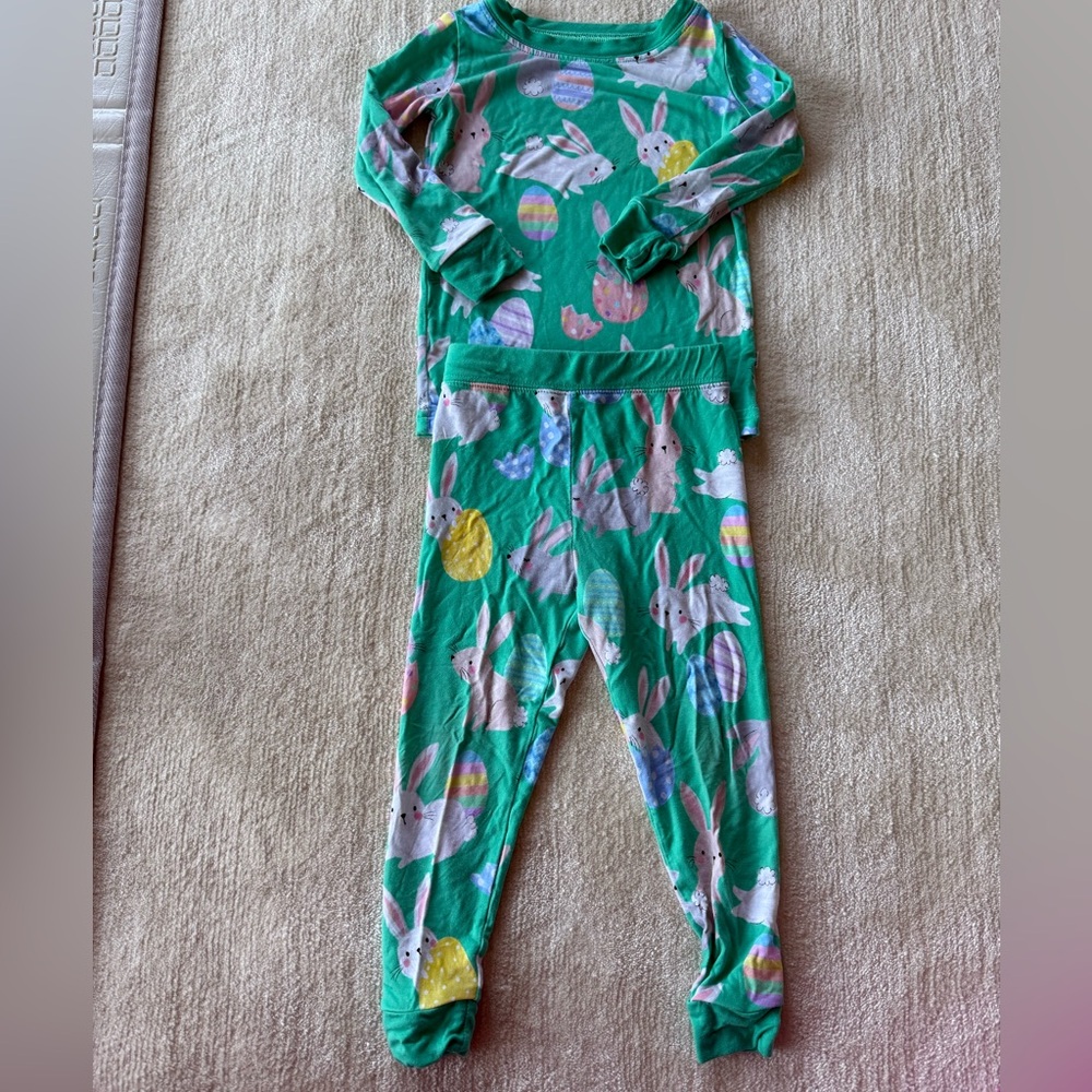 Easter Green Bunny and Egg Pajama Set